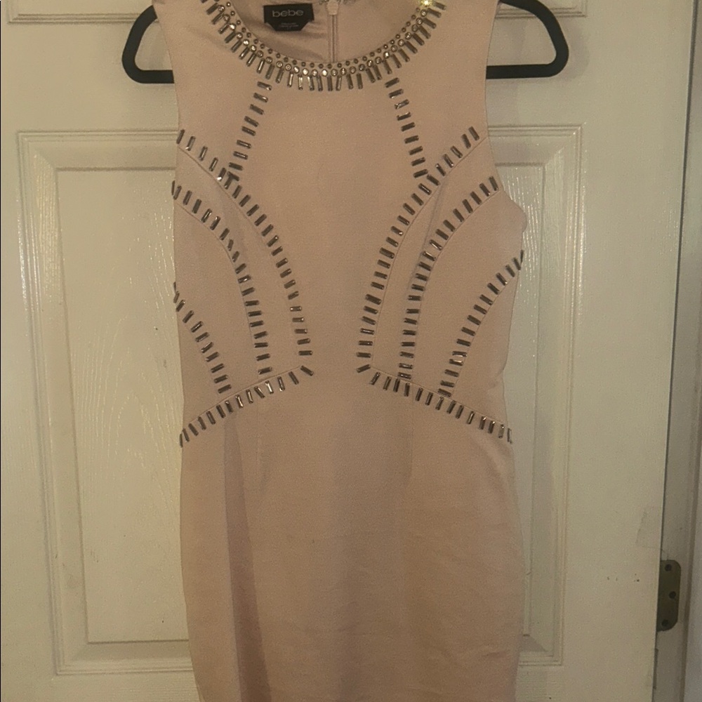 SALE Bebe Blush Studded Mini Dress size M L stunning